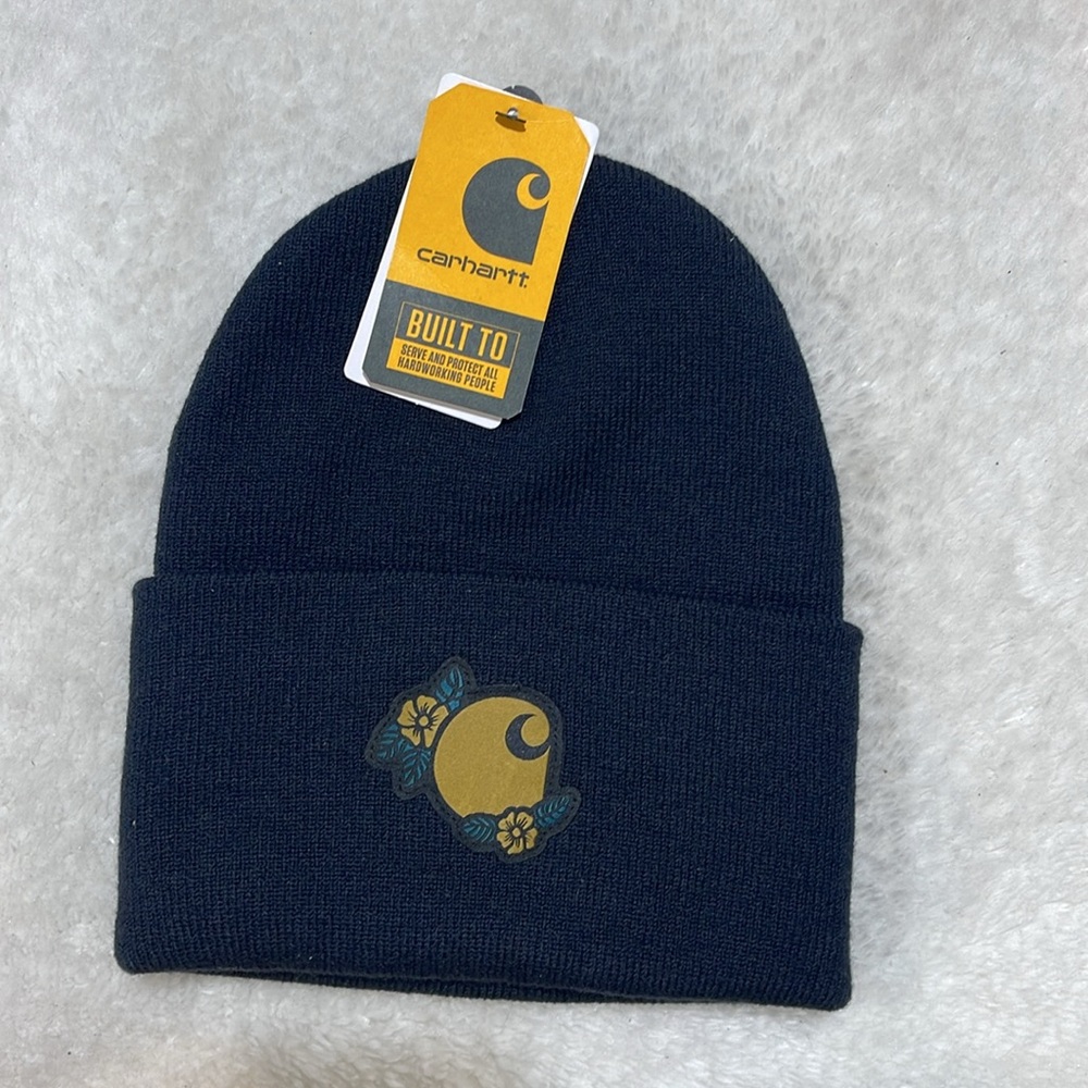Carhartt Women's Cuffed Knit Floral Patch Beanie - Picture 5 of 8